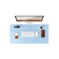 Schreibtischunterlage aus Leder | Computermatte for Schreibtisch| Großes Mauspad und Tastaturmatte | Schreibtischschutz for das Büro(Sky Blue,80x40 cm)
