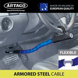 Artago 880/B Lenkradschloss Pedal EASY HOOK, Lenkradkralle, Diebstahlsicherung Lenkrad Pedal Auto, Gelenkig und Gepanzert