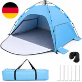 Pop up Strandmuschel Mit Uv-Schutz 50+, Automatisches Strandzelt Für 2-3 Persone