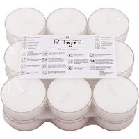 Pritogo Maxi Teelichter (180 Stück) Kunststoffhülle Brenndauer: 5 Std. XXL Ø 5,8 * 2,2 cm Jumbo Teelichte Plastikschale unbeduftet