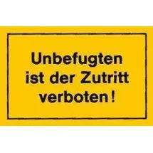 siebdruck jäger Hinweisschild Zutritt verboten Gelb