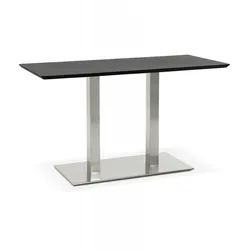 Esstisch Schwarz Holz Metall | Designertisch für Esszimmer Besprechungsraum | Rechteckiger Schreibtisch mit Eschenholz Finish | Kadima Design