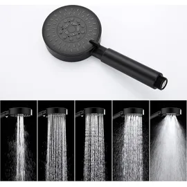 luxuskollektion Auralum Badewannenarmatur Schwarz mit Handbrause 5 Funktionen