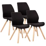 CLP Esszimmerstuhl 4er Set gepolstert Luna, moderner Polsterstuhl mit Rückenlehne, stabil bis 136 kg, Küchenstuhl für Esszimmer und Wohnzimmer