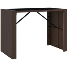 vidaXL Bartisch mit Glasplatte 145 x 80 x 110 cm Braun
