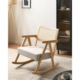 Beliani Schaukelsessel RYA gepolstert 70 x 90 x 80 cm Beige/Braun