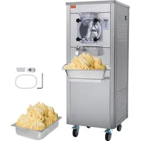 Vevor Kommerzielle Eismaschine, 18 l/h Leistung, Einzelgeschmacksrichtung Harteismaschine mit Rädern, 6 L Edelstahlzylinder, LED-Panel, Automatische Vorkühlung mit Reinigung, für Restaurant-Snackbars