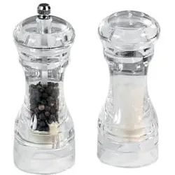KESPER Menage transparent 110460 Salzstreuer/Pfeffermühle