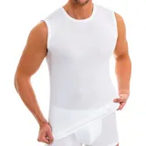 HERMKO Achseltop 3040 Herren Muskelshirt aus 100% Biobaumwolle, Unterhemd Vest Rundhals weiß D 8 = EU XXL