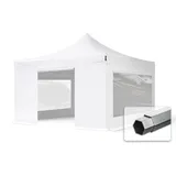 TOOLPORT Faltpavillon 4 x 4 m inkl. 4 Seitenteile Weiß