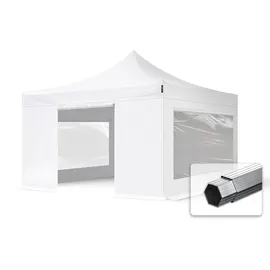 TOOLPORT Faltpavillon 4 x 4 m inkl. 4 Seitenteile Weiß