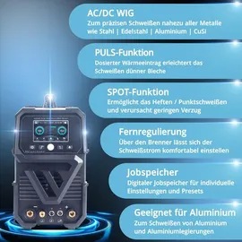 STAHLWERK Schutzgas-Schweißgerät AC/DC WIG 200 Puls Pro Touch