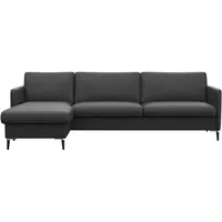 FLEXLUX Ecksofa »Fiore, L-Form«, schmale Armlehnen, Kaltschaum, Füße Alu+schwarz schwarz