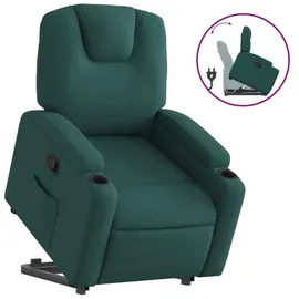 vidaXL Relaxsessel mit Aufstehhilfe Stoff 94,5 x 100 x 0 cm Dunkelgrün mit Rollen