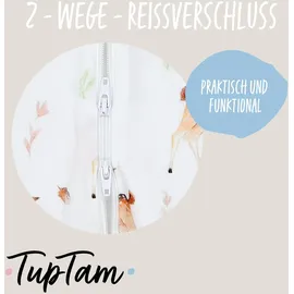TupTam Sommerschlafsack Baby mit Beinen Leichter Schlafsack Baby Sommer 0.5 TOG, OEKO-TEX, Farbe: Waldtiere/Igel/Rehe, Größe: 104-110 - 104-110