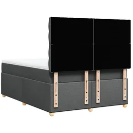 vidaXL Boxspringbett mit Matratze Dunkelgrau 140x200 cm Stoff