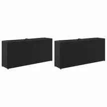 vidaXL Pflanzkübel mit 2 Töpfen 90 x 20 x 40 cm Schwarz