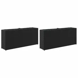 vidaXL Pflanzkübel mit 2 Töpfen 90 x 20 x 40 cm Schwarz