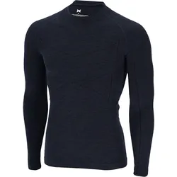 Thermounterwäsche Herren mit Merino-Wolle | Langarm-Unterhemd | Navy Melange XL