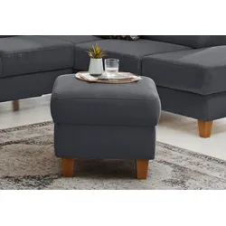 Polsterhocker HOME AFFAIRE "Palmera", grau, B:58cm H:48cm T:58cm, 100% Polyester, Struktur (100% Polyester), Luxus-Microfaser in Lederoptik (100% Polyester), Hocker, mit Stauraum, passend zur Serie »Palmera«