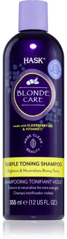 HASK Blonde Care Purple Shampoo violettes Shampoo neutralisiert gelbe Verfärbungen 355 ml