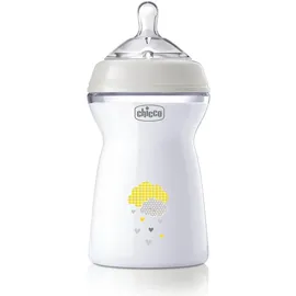 Chicco Natural Feeling Anti-Kolik Babyflasche 6+ Monate 330 ml, Babyfläschchen mit Weichem und Flexiblen Silikon-Sauger, Eignet sich in Kombination zum Stillen, Farbe Durchsichtig