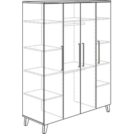 Paidi Kinderkleiderschrank Oscar 164 x 206 cm Eiche weiß