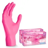 1000x ARNOMED Einweghandschuhe Pink 10x100 Stk, Einmalhandschuhe XS, Nitril Handschuhe Einweg, Nitrilhandschuhe puderfrei, Gummihandschuhe Einweg Schutzhandschuhe Handschuhe Nitril in XS, S, M, L, XL