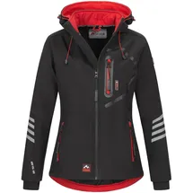 Arctic Seven Damen Softshelljacke AS186 in Schwarz-rot | 4XL