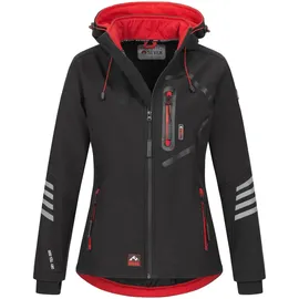 Arctic Seven Damen Softshelljacke AS186 in Schwarz-rot | 4XL