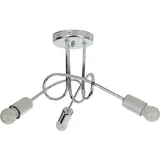 Licht-Erlebnisse Deckenleuchte E27 Chrom Metall Modern Deckenlampe - Silber
