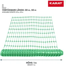 Floordirekt Absperrzaun Chester 50 m x 100 cm Grün/Kunststoff