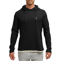Indicode Kapuzenshirt "INMarto", Herren, Gr. XL, schwarz, Single Jersey, Obermaterial: 60% Baumwolle, 40% Polyester, unifarben, regular fit hüftlang, Rundhals, Shirts Kapuzenshirt