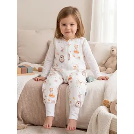 TupTam Sommerschlafsack Baby mit Beinen Leichter Schlafsack Baby Sommer 0.5 TOG, OEKO-TEX, Farbe: Waldtiere/Igel/Rehe, Größe: 68-74 - 68-74