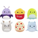Squishmallows Micromallows SQMM0012-6er Pack, superweiche Mini-Squishmallows, 6,5 cm Plüschfiguren