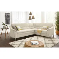 Ecksofa SIT & MORE "Cardoso L-Form" Sofas Gr. B/H/T: 249cm x 90cm x 209cm, Luxus-Microfaser, langer Schenkel links, keine Funktion, beige (creme) mit Federkern, wahlweise Bettfunktion und Schubkasten