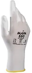 Mapa Professional Präzisionsarbeit Ultrane 550 Arbeitshandschuhe PP (Polypropylen) Weiß Large (L)