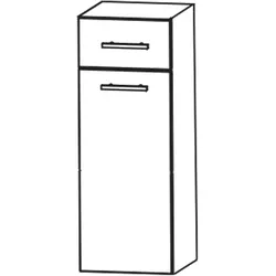 Puris c!mano Highboard 30 cm mit 1 Schubkasten und Wäschekippe, Griff 329, Badmöbel,