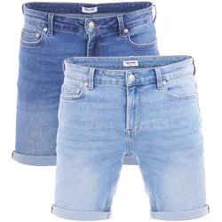 Only & Sons Jeans Shorts Herren ONSPLY Regular Fit 2er Pack Regular Fit Blau / Blau Normaler Bund Reißverschluss XL