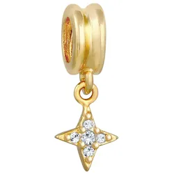 Nenalina Bead Stern Star Kristall 925 Silber Gold Damen 