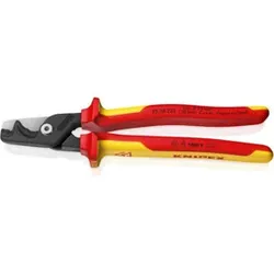 KNIPEX Kabelschere VDE mit Mehrkomponenten-Griffen 225mm schlanke Kopfform