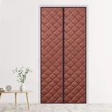 LIVEINU Wärmeschutzvorhang Magnet Thermo Türvorhang Isolier Schutz Panel-Isolierung Thermovorhang Verdunklungsgardine Wasserdicht Winddicht Geräuschisolierung für Balkontür 120x220cm Braun