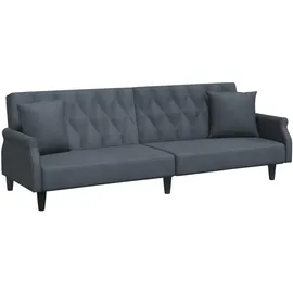 vidaXL Schlafsofa mit Armlehnen Dunkelgrau Samt