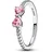 Pandora 193510C01 Damen-Silberring Funkelnde Pinkfarbene Schleife, 58/18,5