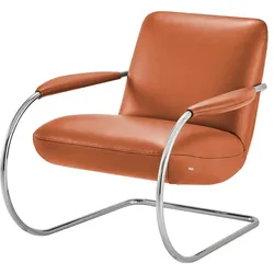 KOINOR Freischwingersessel aus Echtleder Jingle ¦ orange ¦ Maße (cm): B: 80 H: 83 T: 95.0