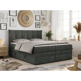MKS Boxspringbett PREMIUM 10 KING 160/200 Dunkelgrau Struktur - H3