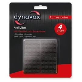 Dynavox Antivibe Geräte-und Boxenfüsse Gummi, quadr. 40 x 40 mm 4er Set