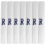 Surf the Shop 7 Stück bestickte Herren-Taschentücher mit Satin-Bordüre, verschiedene Buchstaben, R, M - M