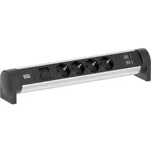 Bachmann CYCLE Desk 4xCEE7/3 0,2 m Schwarz/Silber 4 St.