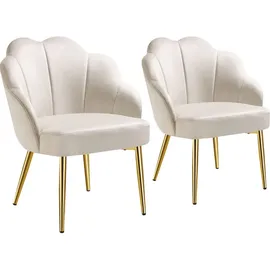 Tectake tectake® Cocktailsessel, gepolstert, mit Samtbezug, runde, pulverbeschichtete Stahlbeine, 66 x 62 x 80,5 cm